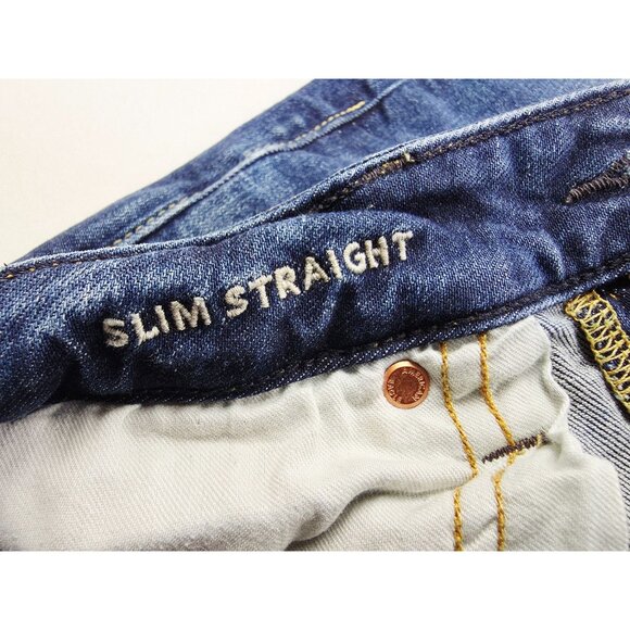 American Eagle Outfitters Size 32X29 Mens Slim Straight Airflex + Blue Jeans - Picture 4 of 12